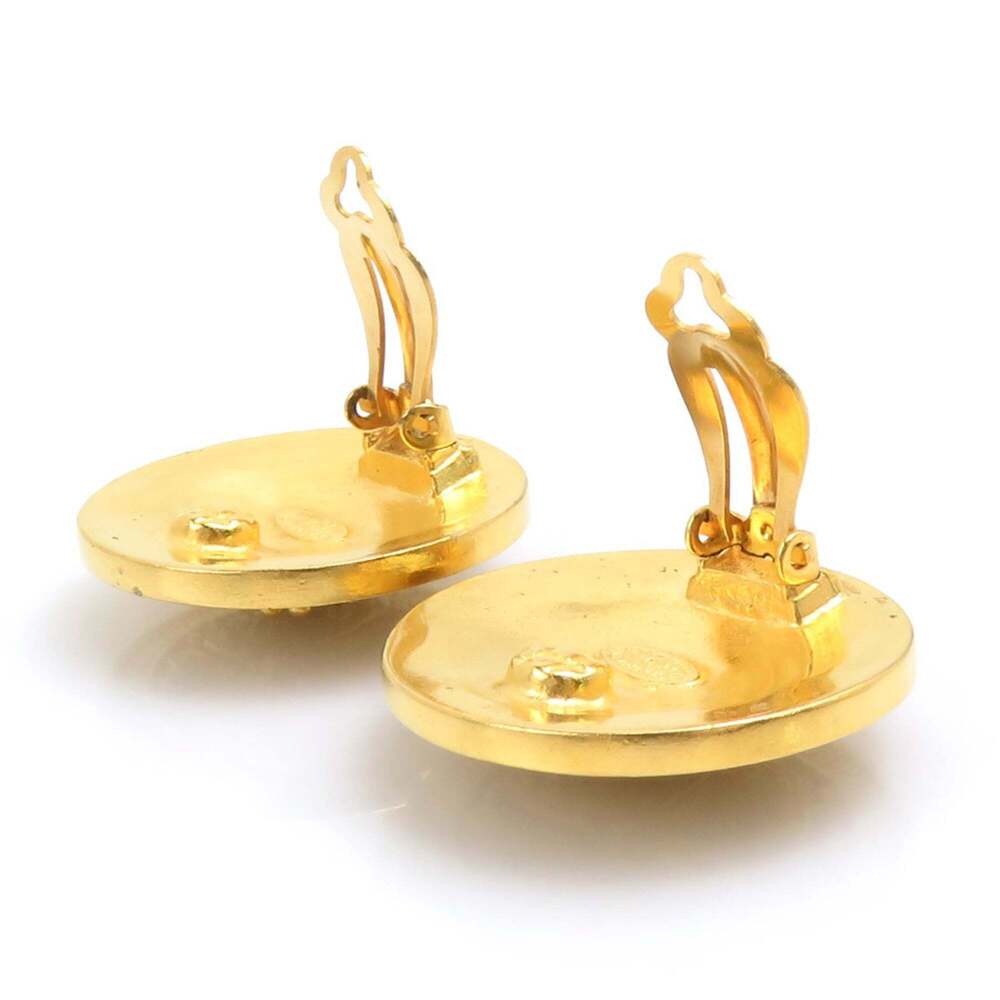 CHANEL Authentic Gold Logo Earrings - Picture 5 of 13